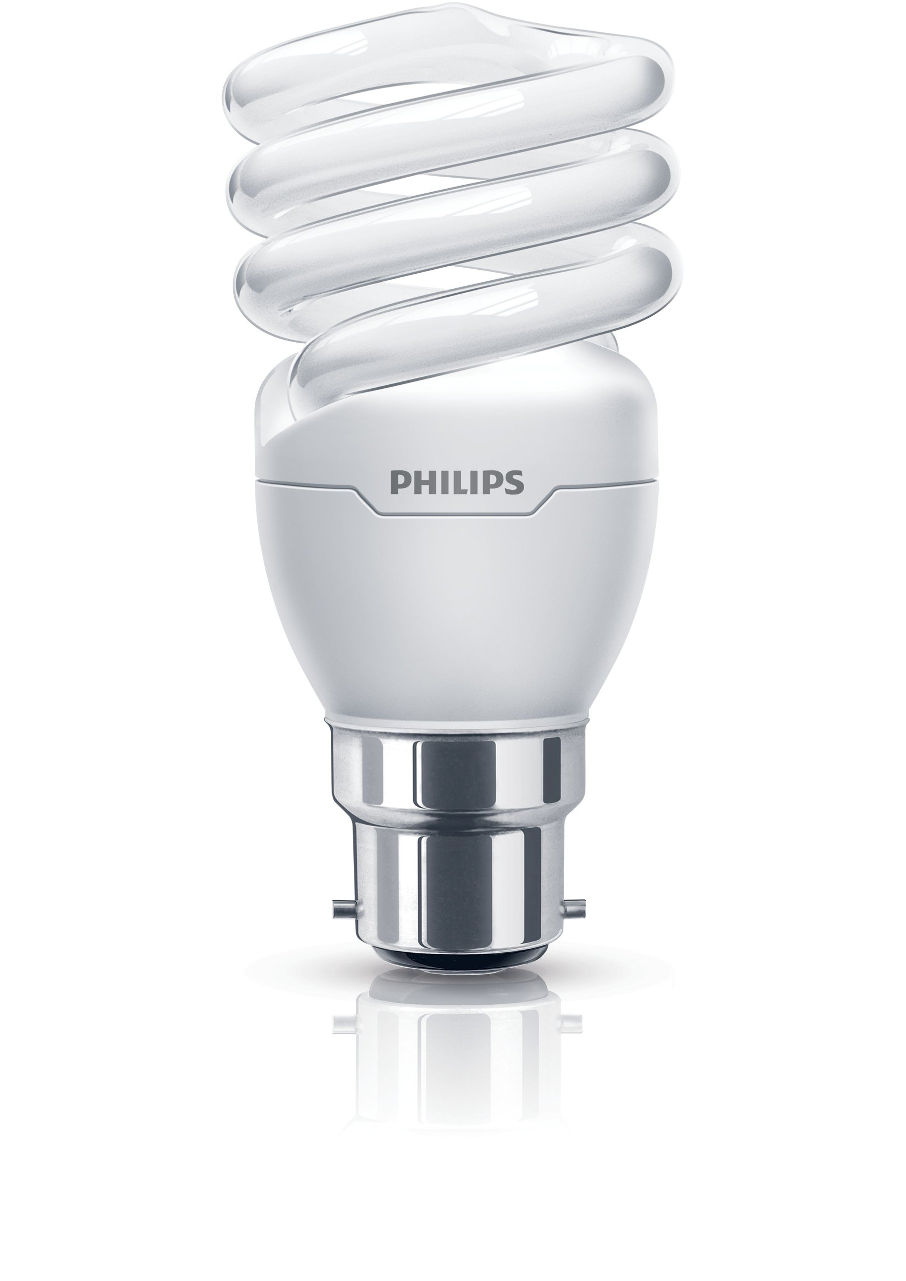 Philips Tornado Compact Fluorescent Spiral Light Bulb (B22 Bayonet Cap), 15 W - Warm White