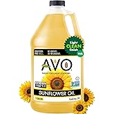 AVO High-Oleic Sunflower Oil, 1 Gallon, Non-GMO, Neutral Flavor | High-Oleic Sunflower Oil Holds Up to Frying, Baking, Saut&eacute;ing, and Stays Naturally Cholesterol-Free for Smart Cooking