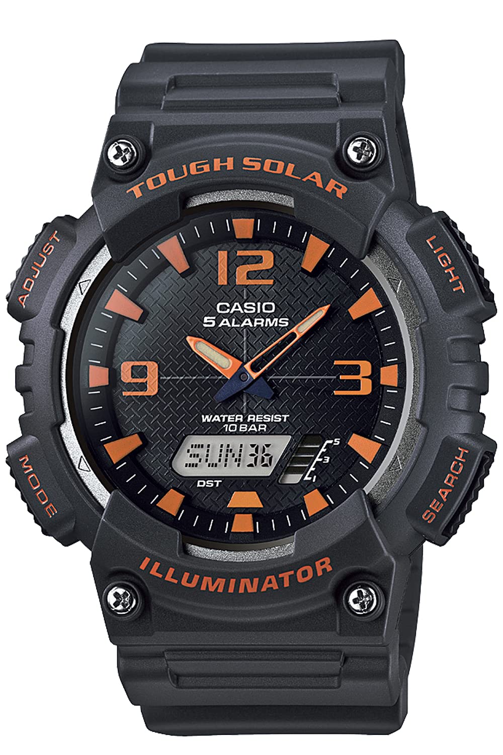 CASIO(カシオ) AQ-S810 Watch, Casio Collection, black / orange