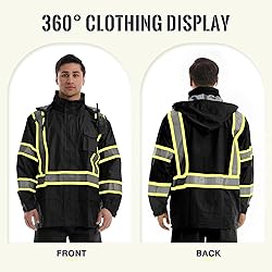SKSAFETY Hi Vis Reflective Work Rain Jacket for Men