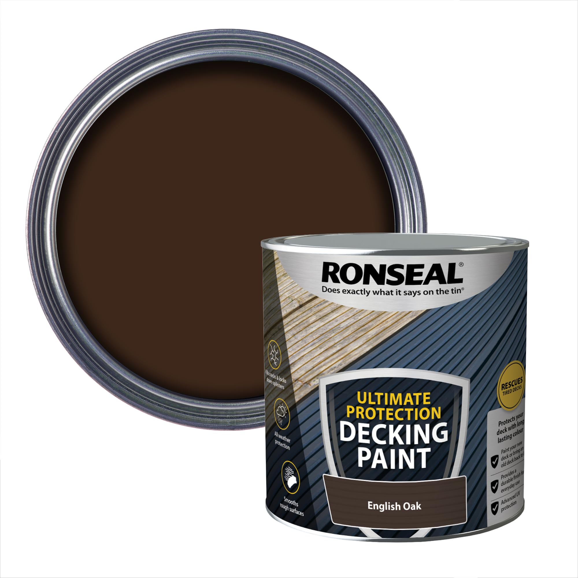RONSEAL ULTIMATE DECKING PAINT ENGLISH OAK 2.5L