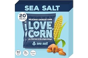 LOVE CORN Sea Salt 0.7oz x 20 Bags - Delicious Crunchy Corn - Healthy Family Snacks - Gluten Free, Kosher, NON-GMO - Alternative for Chips, Nuts, Crackers & Pretzels - Perfect for Charcuterie Boards