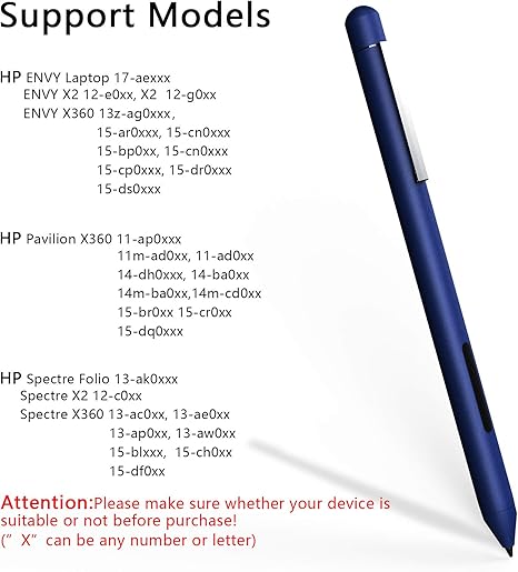 Pen Compatible With Hp Specter X360 Envy X360 Pavilion X360 Spectre X2 Envy X2 Laptop Specified Model Compatible With Stylus Pro 7 Indigo Blue Computer Accessories Peripherals Computers Accessories Alumat Pl