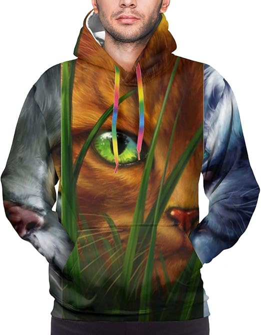 Men's 3D Print Hoodie Warrior_Cats Sports Hooded Sweatshirt with