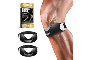 TAZSOOS Patellar Tendon Support Strap, 2 Pack Adjustable Non-Slip Silicone Patella Band Stabilizer Knee Brace for Active Knee