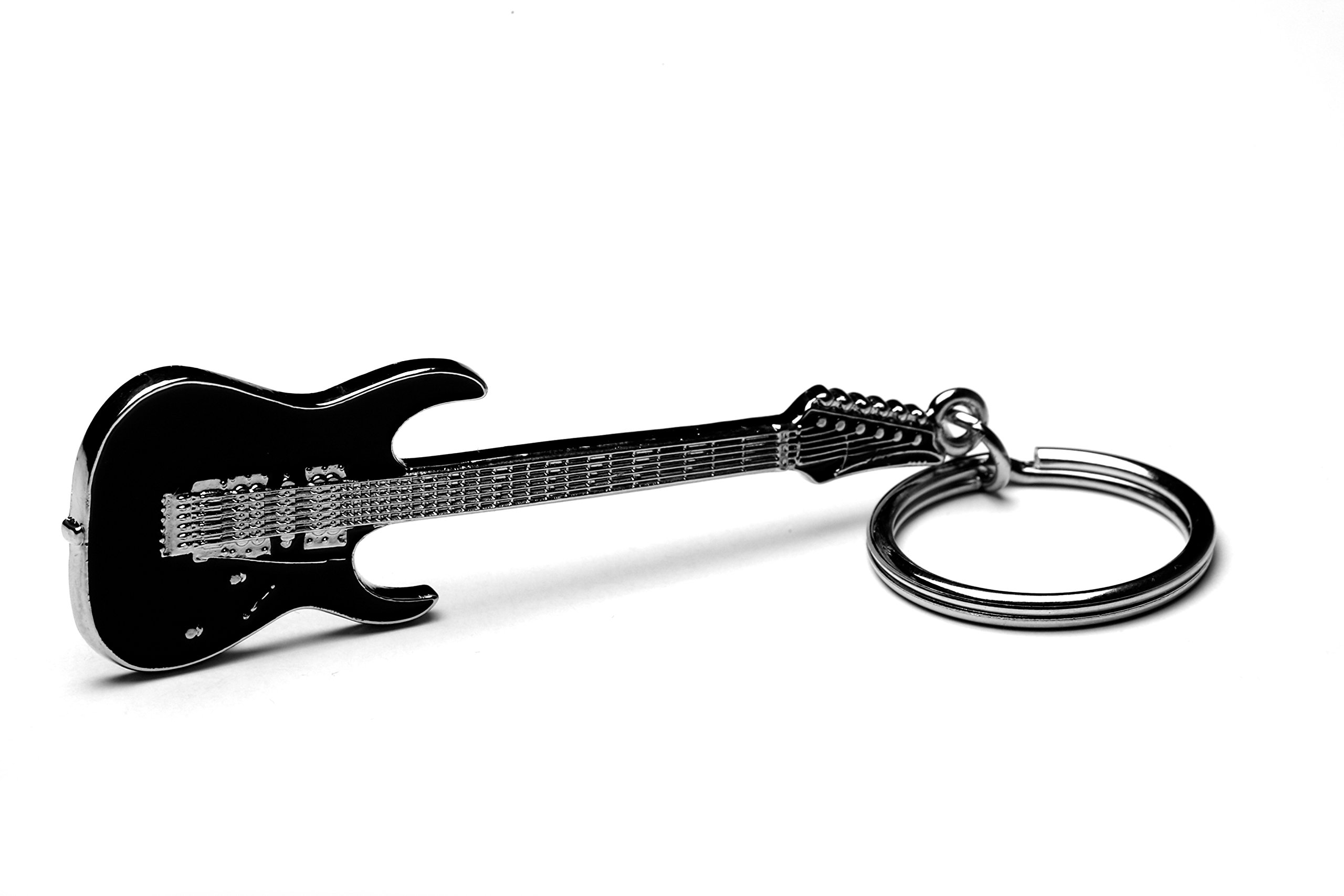 Black Guitar Keyring Solid metal