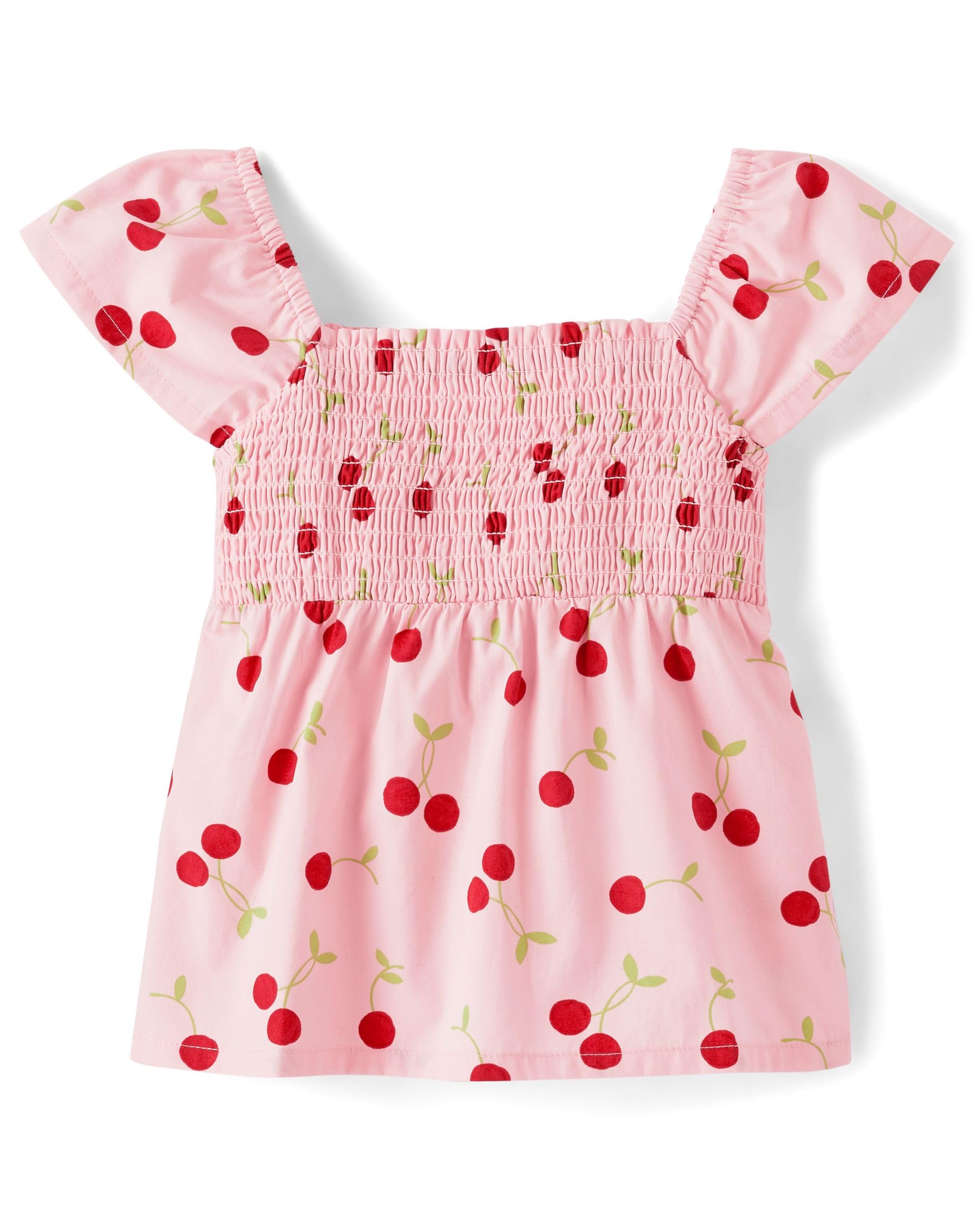 Gymboree,Girls,and Toddler Short Sleeve Woven Shirts,12-18 Months,Simple Pink Cherries