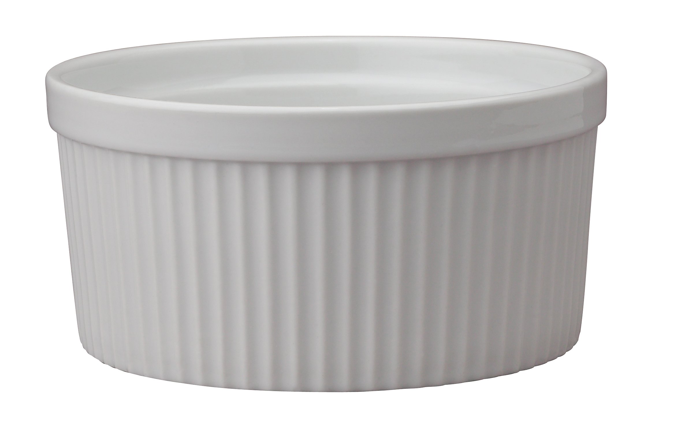 HIC Souffle, Fine White Porcelain, 6-Inch, 32-Ounce, 1-Quart Capacity