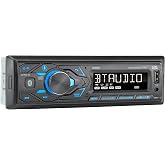 Jensen MPR210 Single DIN Bluetooth Car Stereo, Hands-Free, AM/FM, USB | Bluetooth hands-free calling and streaming, push-to-talk assistant, USB playback and charging