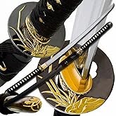 MAKOTO Handmade Sharp Katana Black Japanese Samurai Sword 40" (Golden Orchid)