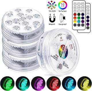 LOFTEK Poolbeleuchtung Unterwasser Led Licht Wasserdichte Multifarbige RGB Beleuchtung mit RF Fernbedienung 13 LED Lampe für Teich Schwimmbad Garten Vase Party Fest Dekoration