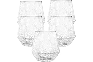 Oojami 40 count Diamond Unbreakable Stemless Plastic Wine Champagne Whiskey Glasses Elegant Durable Disposable Indoor Outdoor Ideal for Home, Office, Bars, Wedding, 12 Ounce Cups (Hammered Clear)