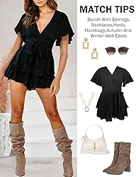 Relipop Women's Summmer Rompers Jumpsuits V Neck