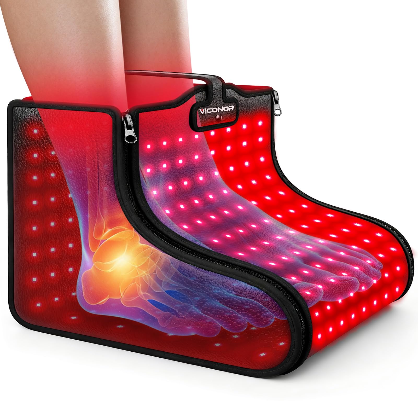 Photo 1 of Viconor Red Light Therapy for Feet, Red Light Therapy Shoe Wraps for Feet and Ankle Neuropathy Relief - Portable Infrared Light Therapy Device for Foot & Ankle, Zipper Removable Adjustable Timer
