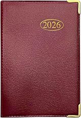 MantraRaj 2026 Week to View Diary Red PVC Cover Pocket Planner 11x7cm view 1