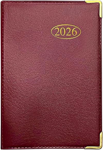 MantraRaj 2026 Week to View Diary Red PVC Cover Pocket Planner 11x7cm