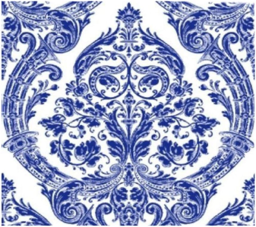 Ideal Home Range 40 Count 3-Ply Paper Cocktail Napkins (Grandeur White Blue)