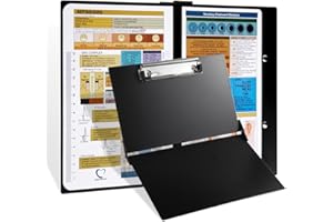 SC PRINTING WORLD Nursing Clipboard with Nursing and Medical Edition Cheat Sheets Nursing School Essentials - Aluminum Foldable Nurse Clip Boards Essential Accessory for Efficient Patient Care (Black)
