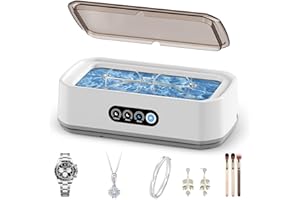 KE MOXIEY Ultrasonic Jewelry Cleaner,49KHz Ultrasonic Jewelry,Glasses,Rings,Watch Bands Cleaner,3 Modes with Digital Timer,22oz(650ML),304 Stainless Steel Water Tank