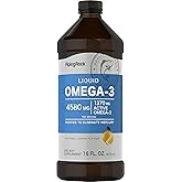 Piping Rock Omega 3 Fish Oil Liquid Supplement | 16 Fl Oz | Mercury Free | Lemon Flavor | 1370 mg Active Omega-3 | for Men and Women | Non-GMO, Gluten Free