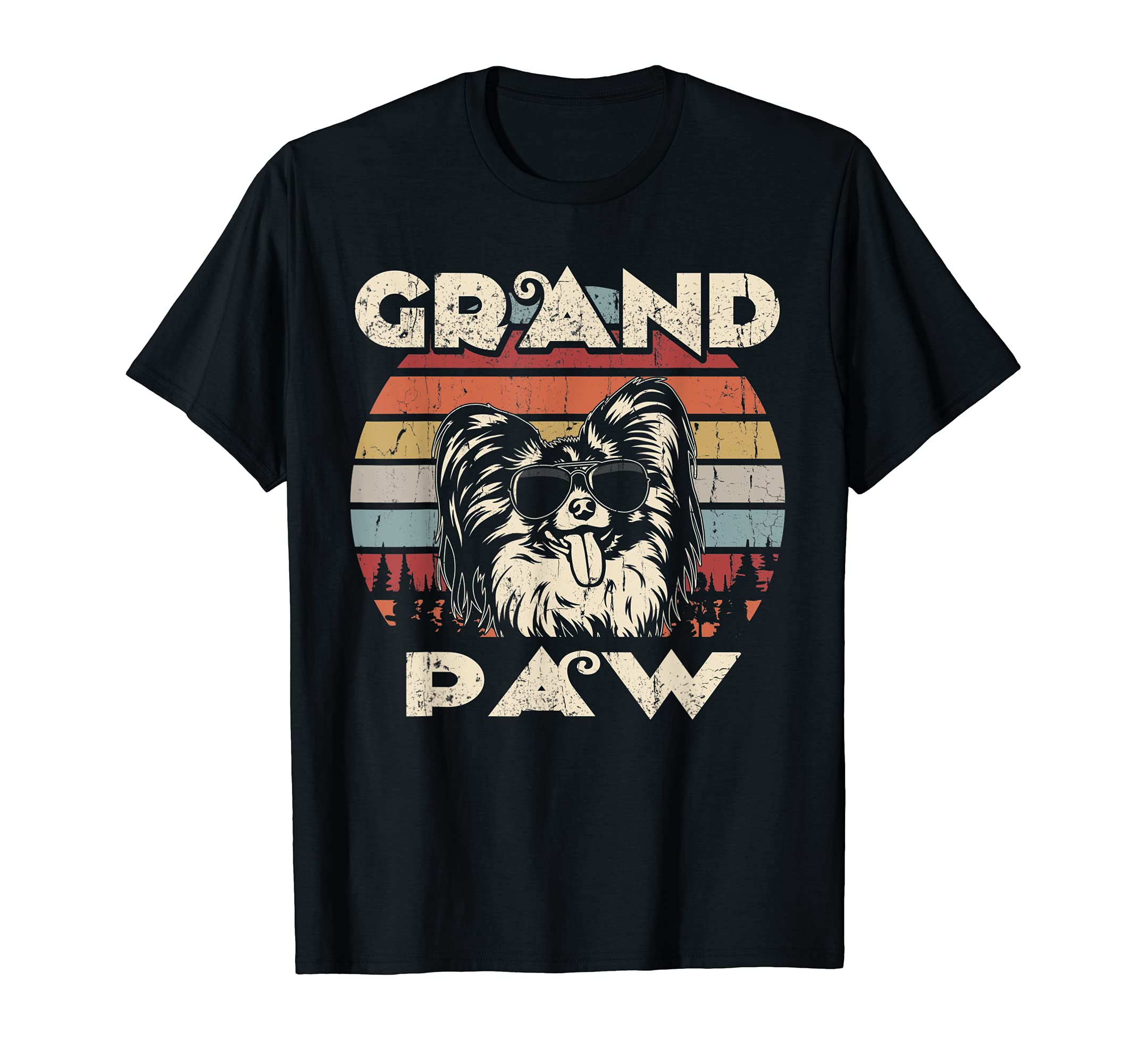 Grand Paw Papillon dog lovers vintage retro T-Shirt