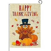 SYSAMA Welcome Garden Flag Happy Thanksgiving Flag 12×18 Double-Sided Yard Flags Pumpkins Turkey Decorations, Seasonal Outdoor Décor for Yard Farmhouse (Fall thanksgiving 10)