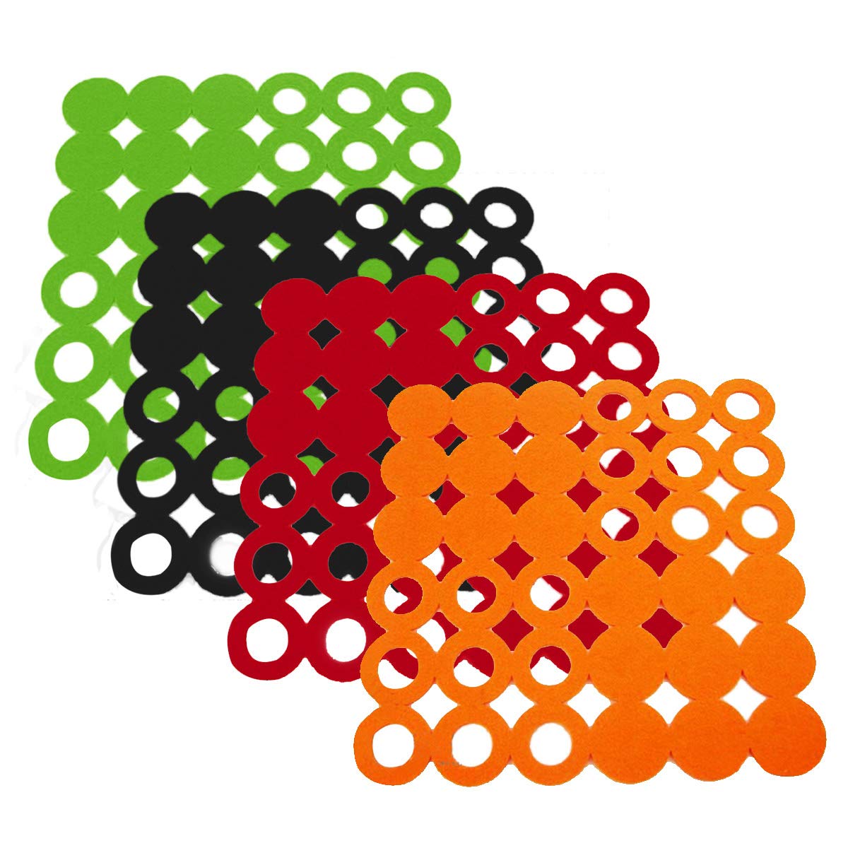 Jeteven 4 Pcs Hollow Placemat Table Cup Mats Non-woven Place Mats Dining Table Coffee Table Multicolor