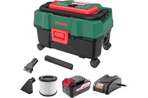 HYCHIKA BETTER TOOLS FOR BETTER LIFE HYCHIKA 18V Cordless Shop Wet Dry vacuums, 4 Gallon Wet and Dry Vacuum Cleaner with Blower, Portable Cordless Vac with 4.0Ah Battery and Charger, for Car Home Garage Boat Outdoor