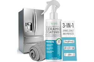 MCTRHG Ceramic Coating for Stainless Steel Appliances, Gloss & Shine Ceramic Coating Spray for Home Kitchen & Bath, Repels Fingerprints, Grime & Stains on Stainless Steel, Sinks, Countertops, Glass