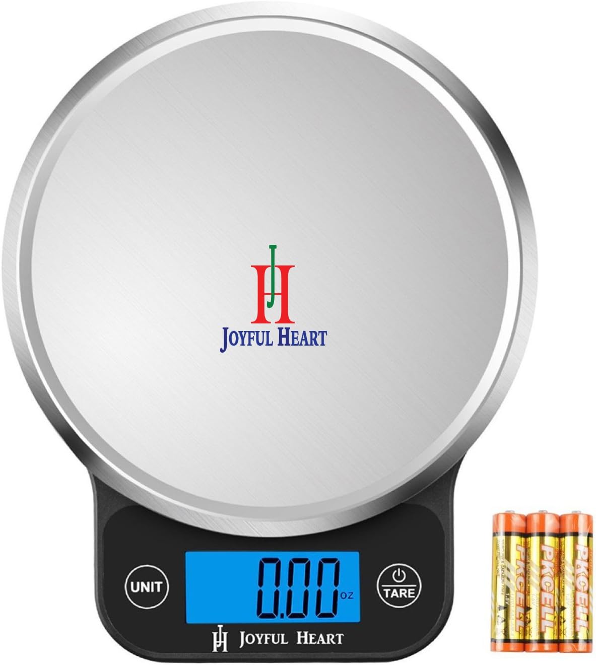 Digital Food Scale Kitchen Weight Scale - Joyful Heart Multifunction Postal Scale, Backlit LCD Display, 1g to 13lbs, 1Yr Warranty, Batteries Included (Black)