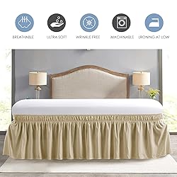 FreshCulture Queen Bed Skirt, Elastic Wrap Around