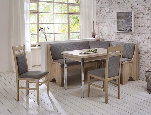 Schosswender Sonja Sonoma 2 X Chair Corner Bench Chest Dining Corner Bench Chest Bench Top Chrome Legs Dining Table Amazon De Kuche Haushalt