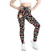 BesserBay Girls Ugly Christmas Leggings Fleece Lined Thick Stretch Yoga Pants 6-14 Years