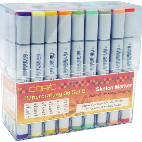 Copic Markers 36 Piece Sketch B Stamping Set