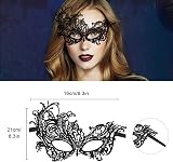 BOZILY Couple Masquerade Ball Masks Black Lace Venetian Party Mardi Gras view 2