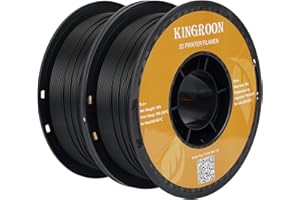 Kingroon PLA Plus（PLA+）3D Printer Filament, Dimensional Accuracy +/- 0.03 mm, 1 kg Spool(2.2lbs), 1.75mm,2KG Black+Black