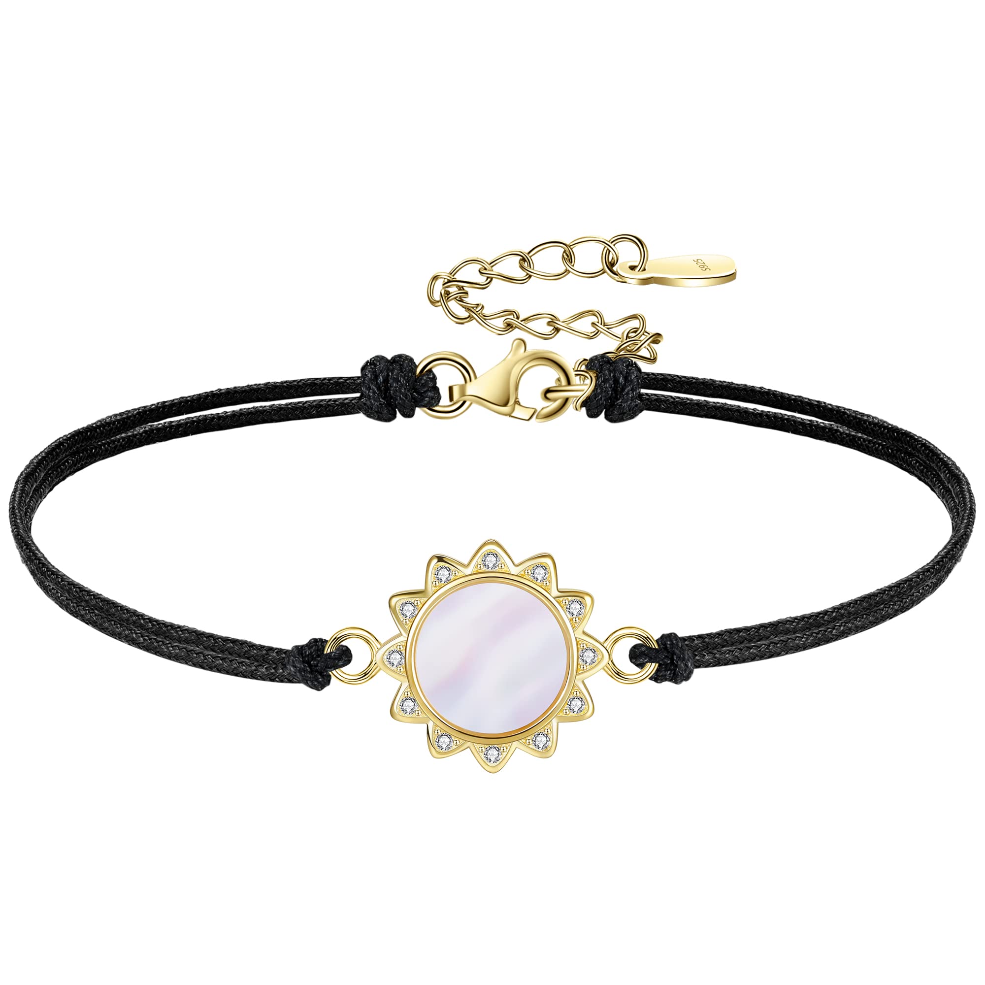 VANSZA Bracelet for Women Gold Plated 925 Sterling Silver Bracelet Adjustable Mum Bracelets Ladies Jewellery Mother's Day Gift