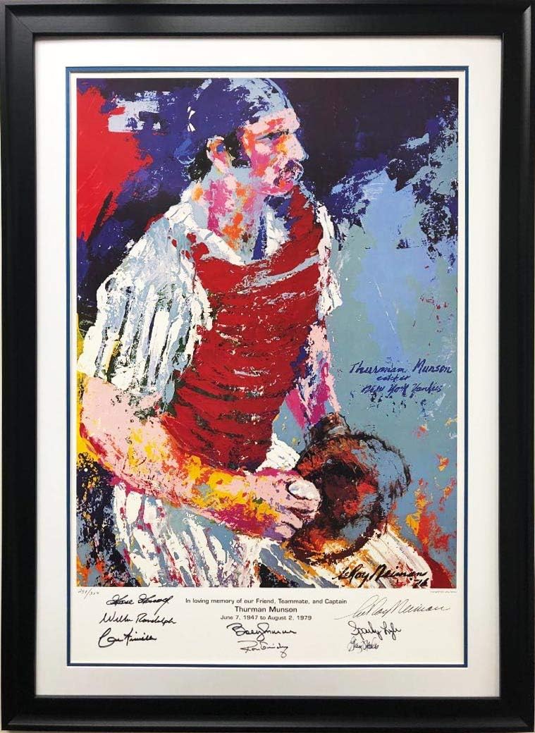 LEROY NEIMAN "Thurman Munson Signed by 7
