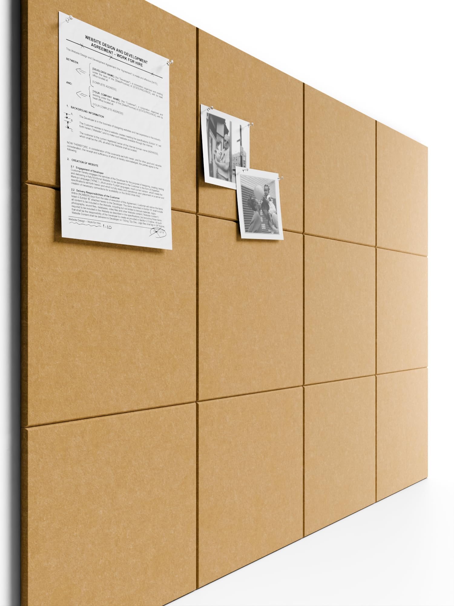 Photo 1 of Bumusty Large Cork Board 48" x 36" Alternative - 12 Pack Felt Wall Tiles with 70 Safe Removable Adhesive Tabs, 30 Pushpins, Cork Boards for Walls Pin Board Bulletin Board Office Decor (Mustard Yellow)