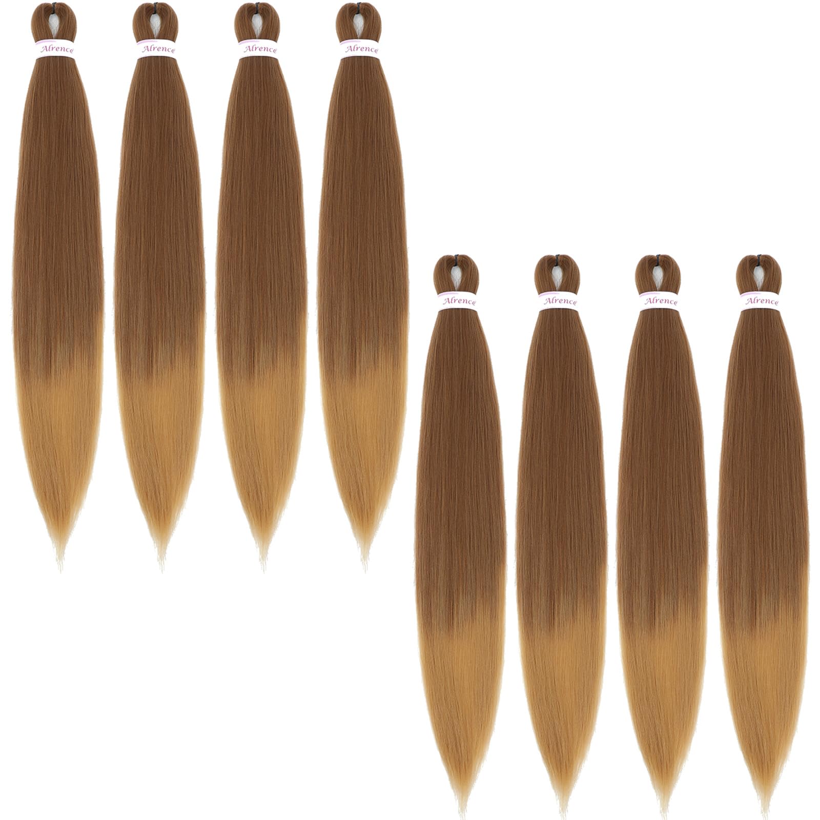 Photo 1 of Alrence Pre Stretched Braiding Hair Long Braid 30 Inch 8 Packs Professional Braiding Hair Extensions Synthetic Crochet Twist Braids (30 Inch, 30/27)