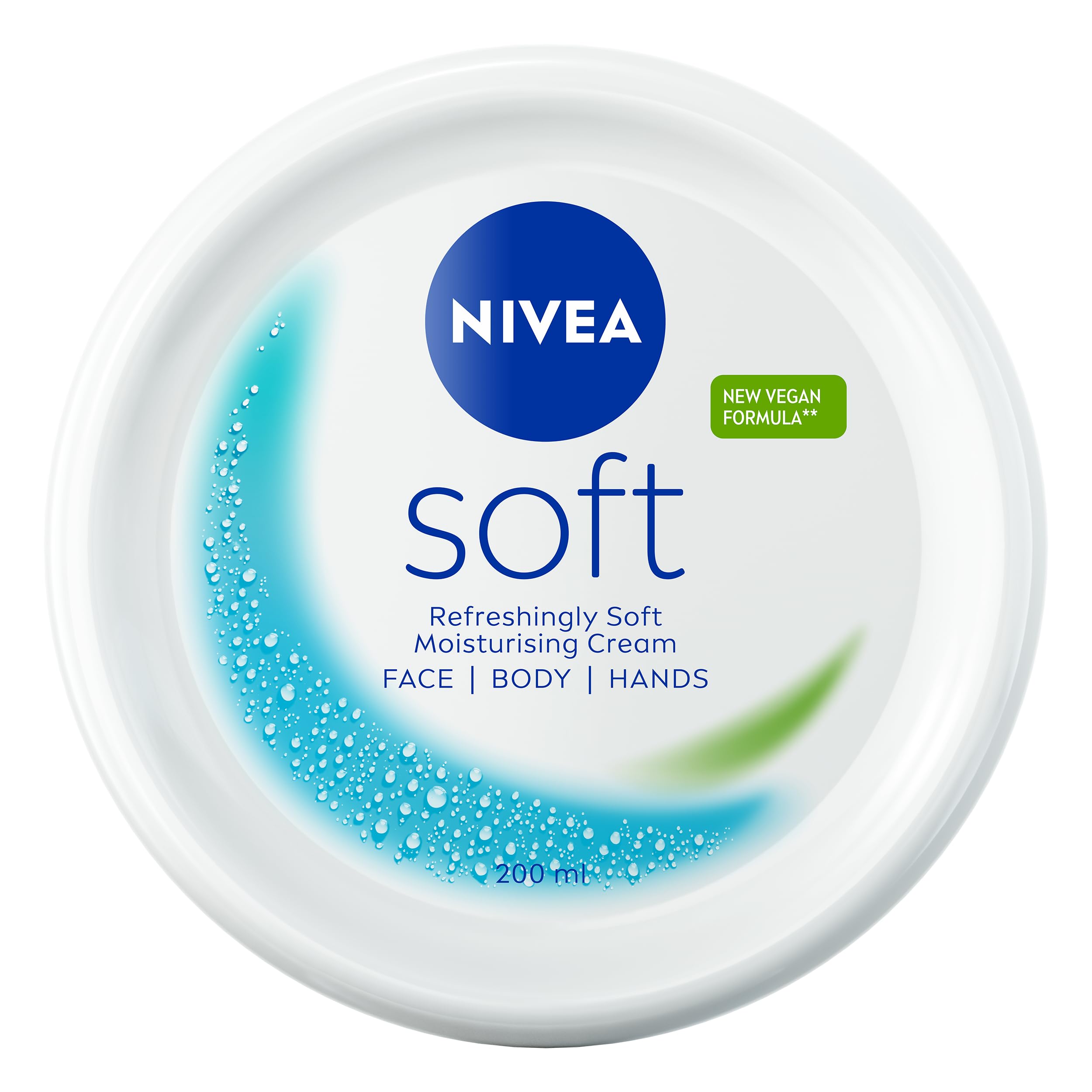 NIVEA Soft Moisturising Cream (200ml), 48H Face Moisturiser, Body and Hands with Vitamin E and Jojoba Oil, Hand Moisturiser, Vegan Formula Day Cream โ image 1