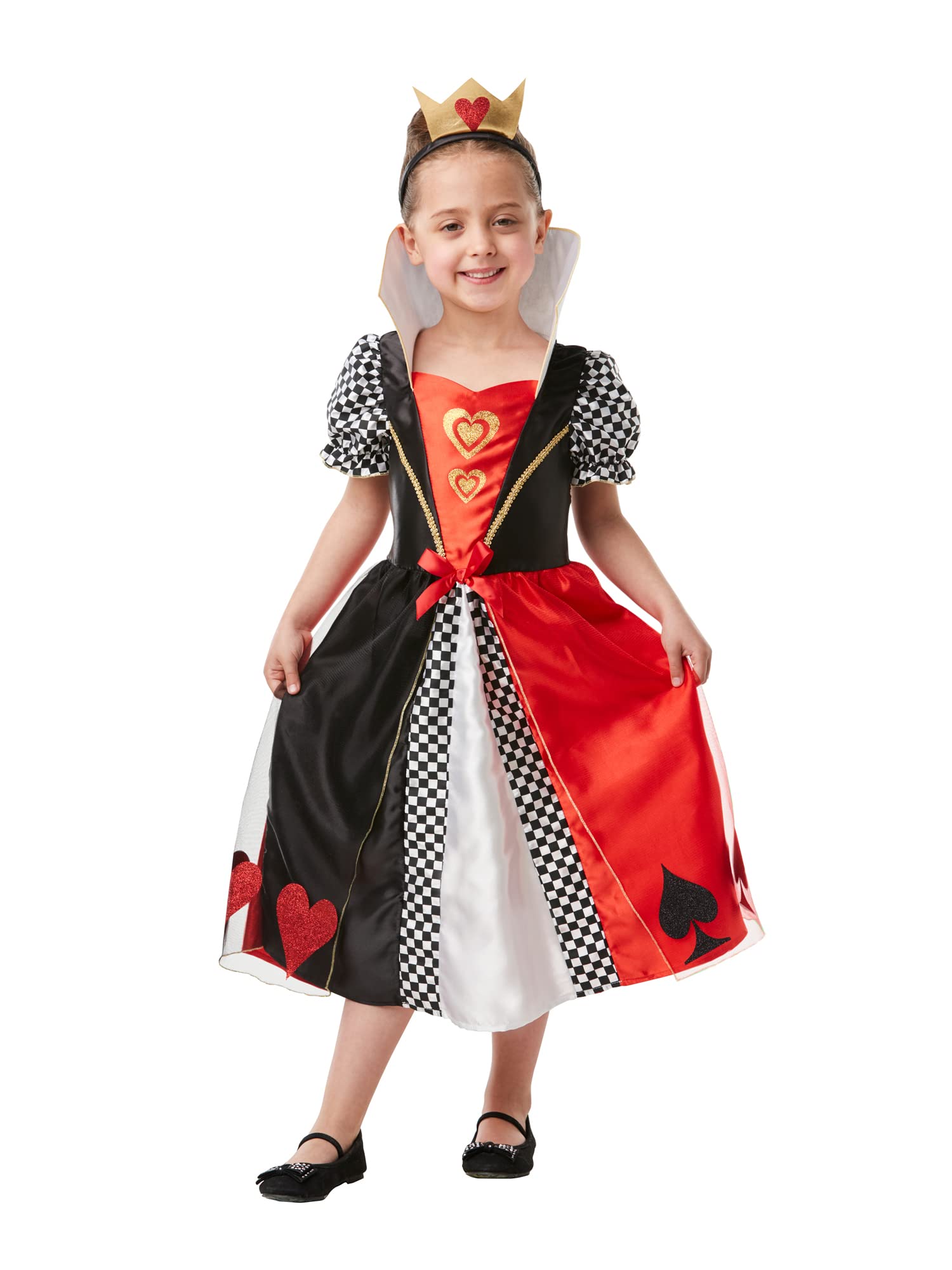 Rubies 641008 9-10 Official Queen of Hearts Book Day Character Costume, Kids', Multi-Colour (Age 9-10 Years, Height 140 cm) Halloween