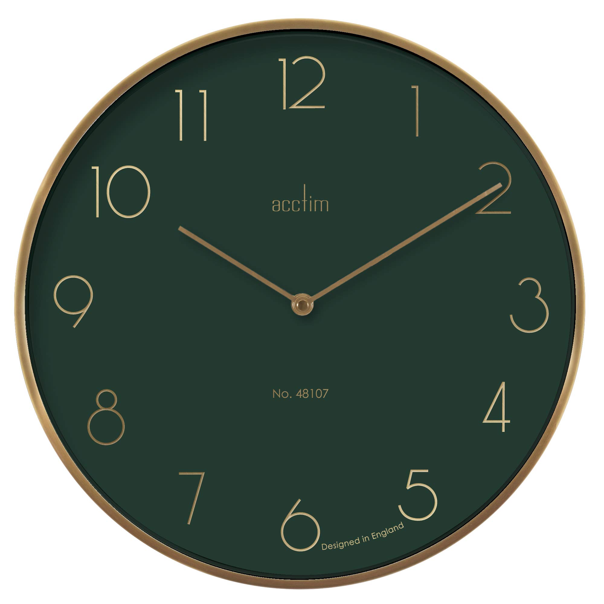 Acctim Madison 29515 Brushed Metal Wall Clock in Urban Jungle Green