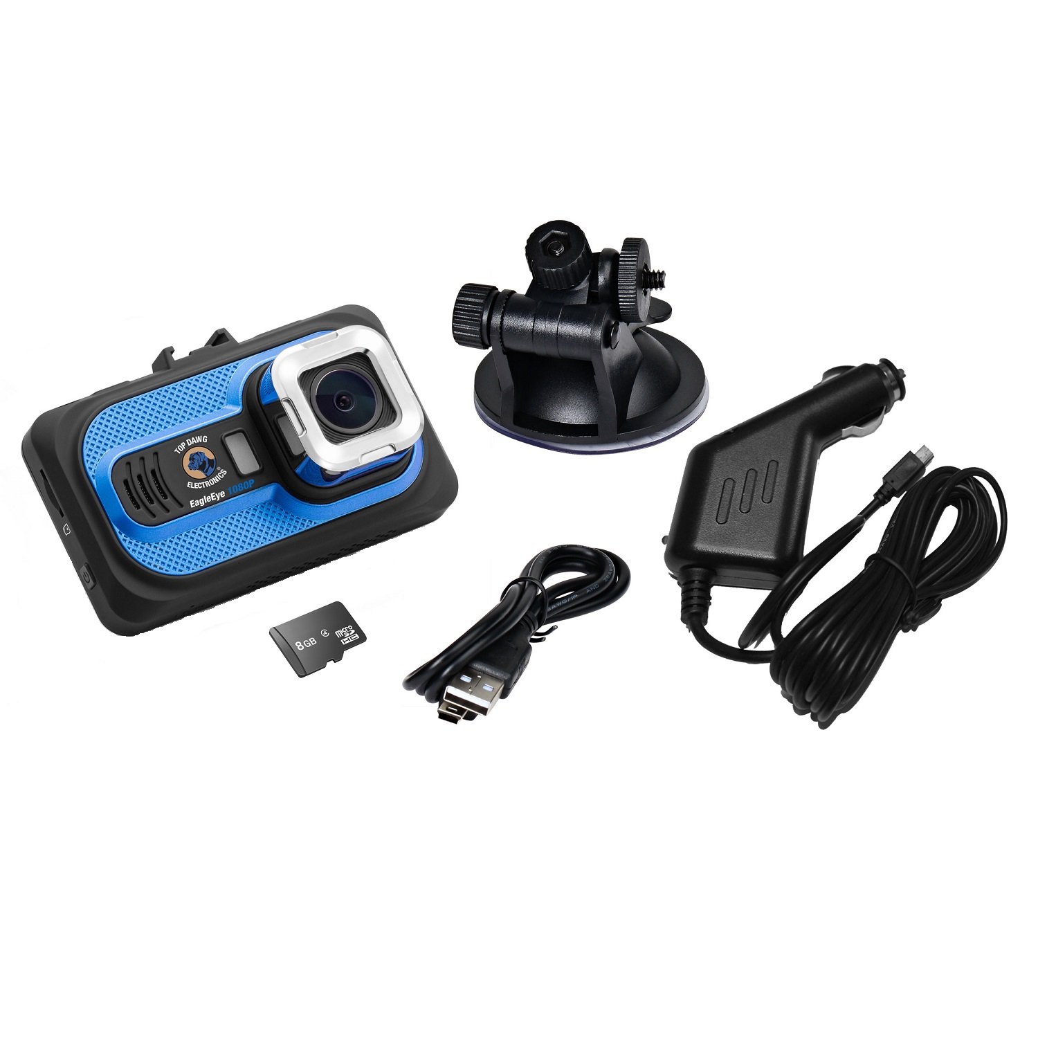 Top Dawg EagleEye 1080P DVR Dash Camera w/G-Sensor & 8 GB SD