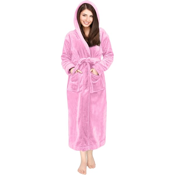 LOCIIXAT Peignoir De Bain Femme En Polaire Moelleuse - Robe De Chambre Longue Confortable Pour Détente Et Hiver
