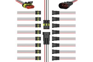 MGYOO 3 Pin Waterproof Electrical Wire Connectors 10 Pack Weather Pack Connectors Kit 20AWG Male and Female Automotive Wire Connectors for Car Truck Motorcycle Boat Auto Wiring