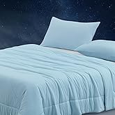 Dream Valley® Queen Comforter, Ultra-Soft & Cozy Down Alternative Comforter with NASA-Inspired Outlast® Technology, Temperature Regulating All-Season Lightweight Blanket, Ice Blue, 90"x90"