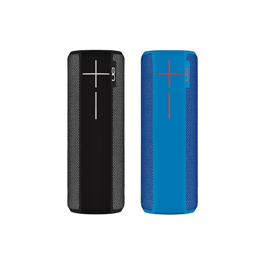 Ultimate Ears BOOM 2 Bluetooth Lautsprecher (wasserdichter 360°-Sound) - Phantomschwarz & Himmelblau (Doppelpack)