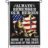 Kmxzint Memorial Day Garden Flag - 12x18 Inch, 3Ply Double Sided 4th of July & Veterans Day Patriotic Outdoor House Yard Banner