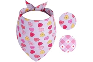 Gofshy Valentine's Dog Bandanas Large 1PCS, Triangle Reversible Sweetheart Scarf for Boy and Girl, Love Bibs Accessories for Medium Large Dogs Cats